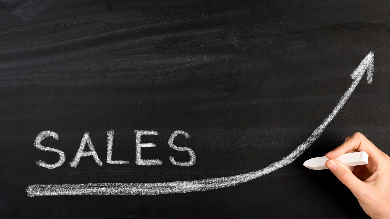 "Sales" with an arrow going up. How to sell anything