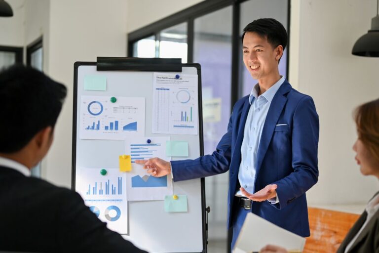 Man who has overcome intimidation of pitching to a big client