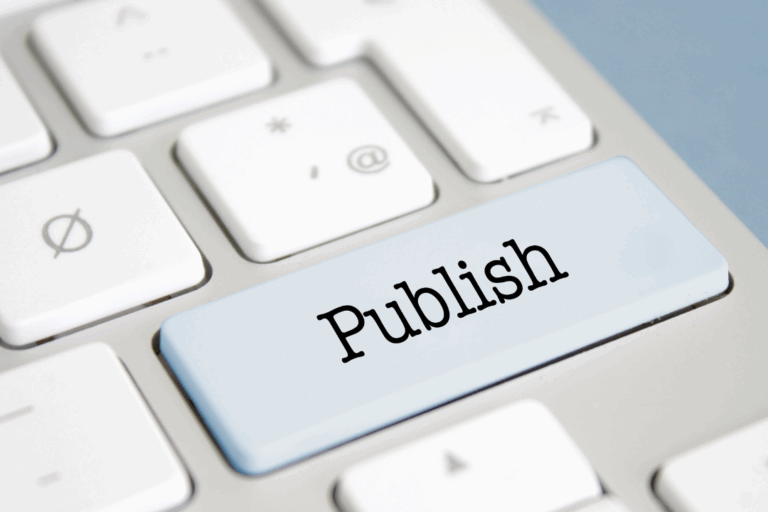 How to publish a book, button that says publish