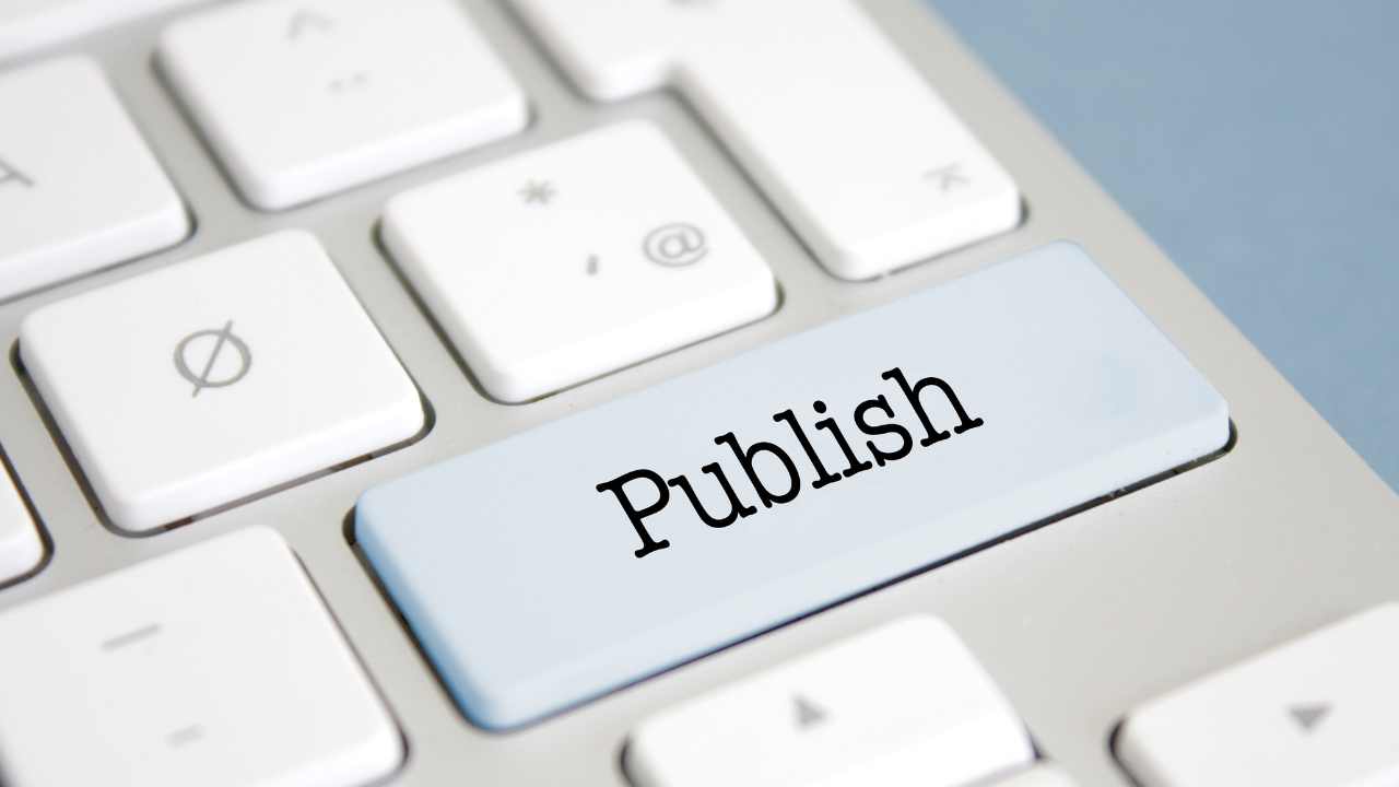 How to publish a book, button that says publish